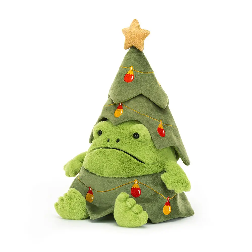 Ricky Rain Frog dressed as a Christmas Tree